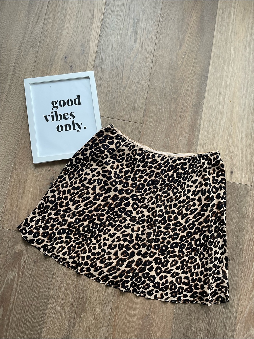 Reformation Anthropologie Leopard Print A-Line Mini Skirt - Beige & Black